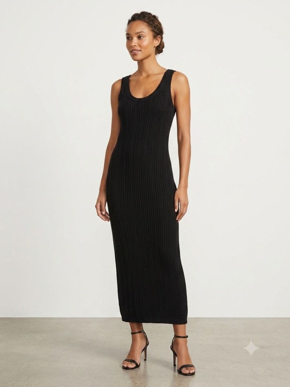 Banana Republic NWT Black Knit Crochet Tank Mini Sweater Dress XS